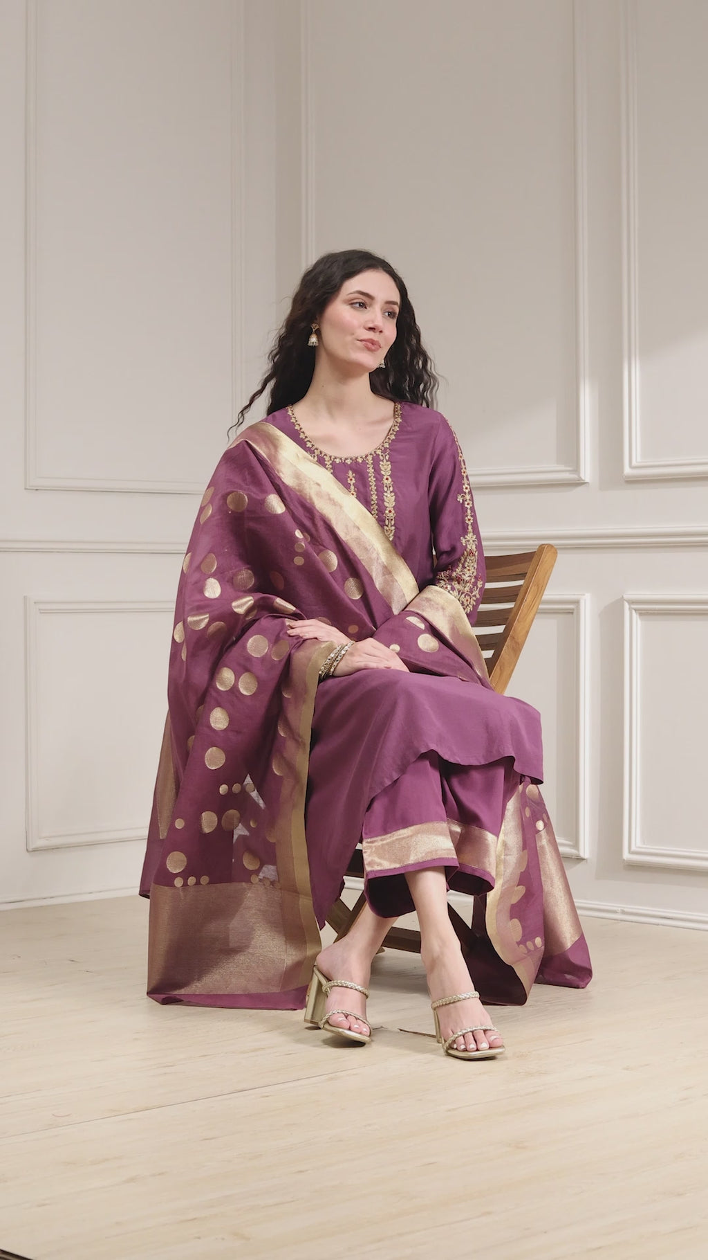 Ruche Noor Embroidered Straight Suit Set