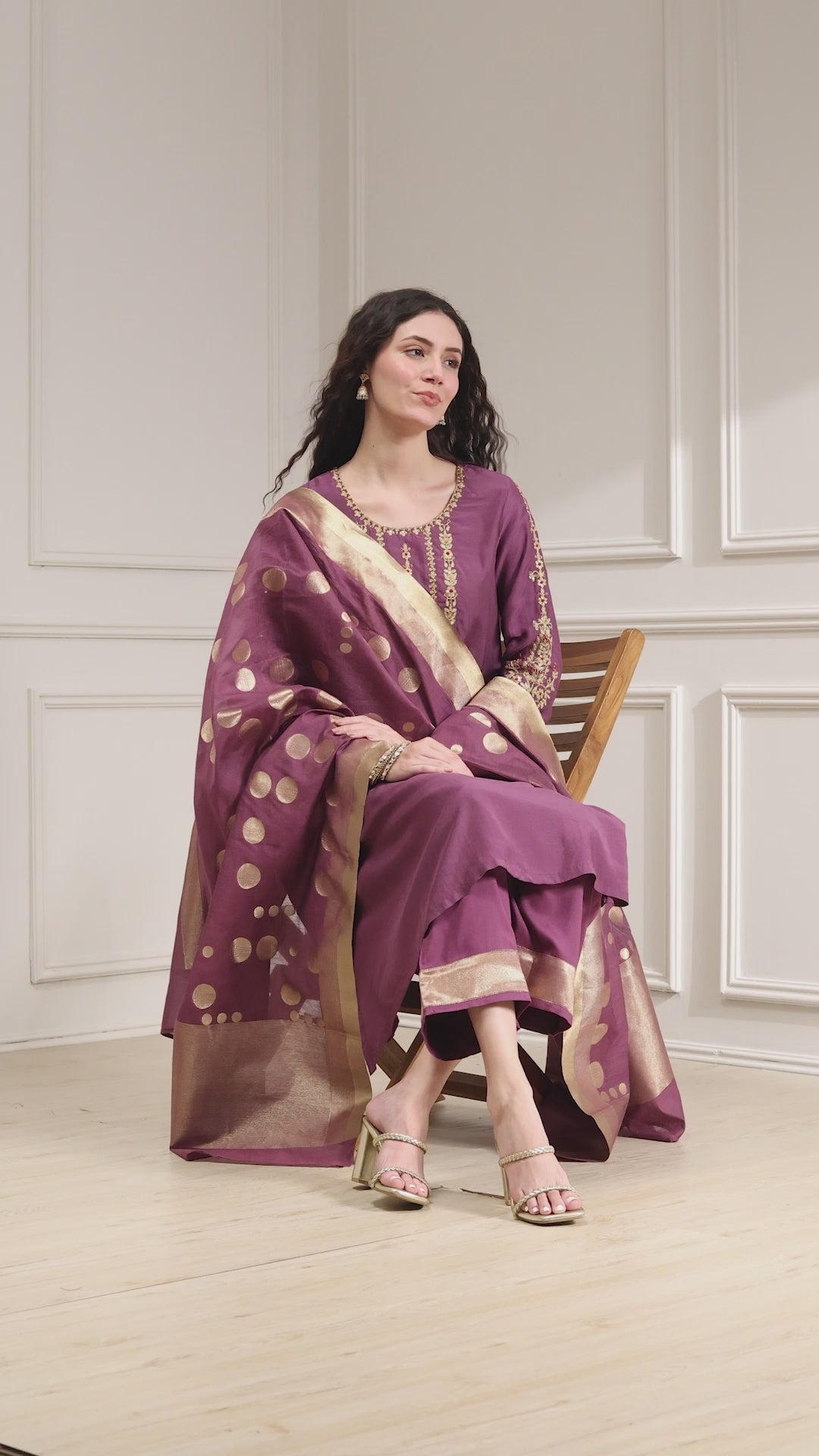 Ruche Noor Embroidered Straight Suit Set