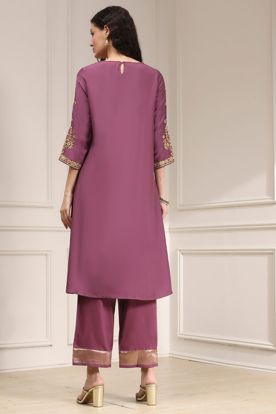 Ruche Noor Embroidered Straight Suit Set